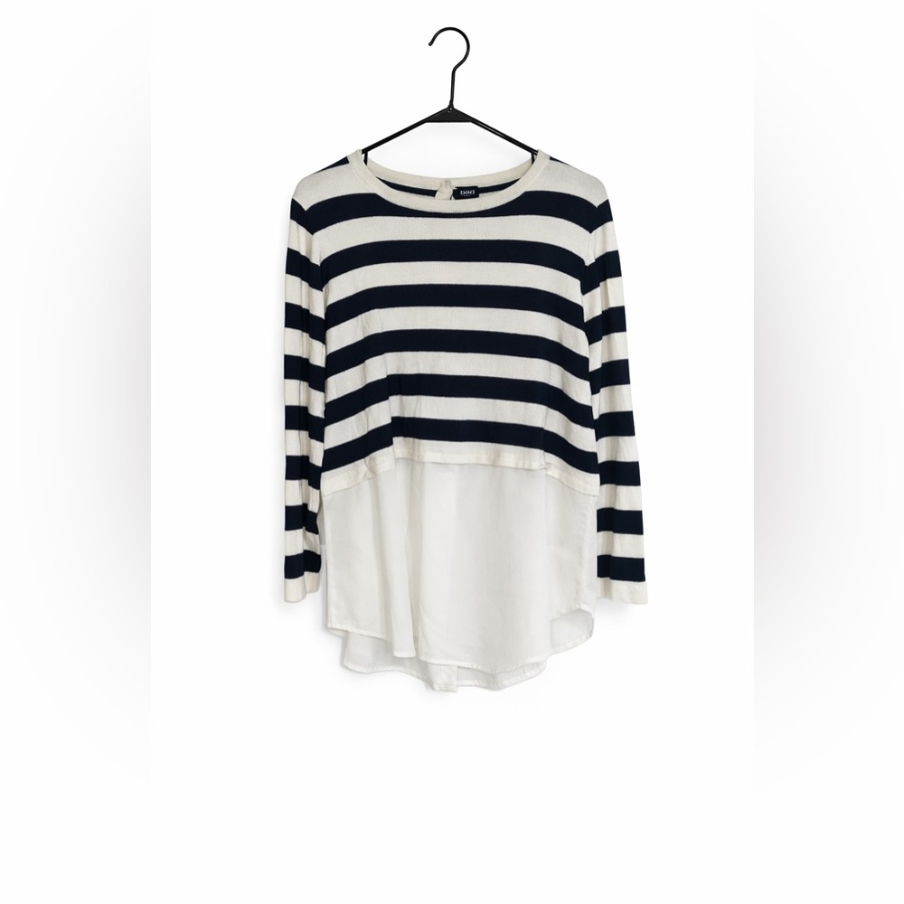 RARE AND SUPER CUTE! EMME MARELLA 🇮🇹Black and White Striped Layered Blouse